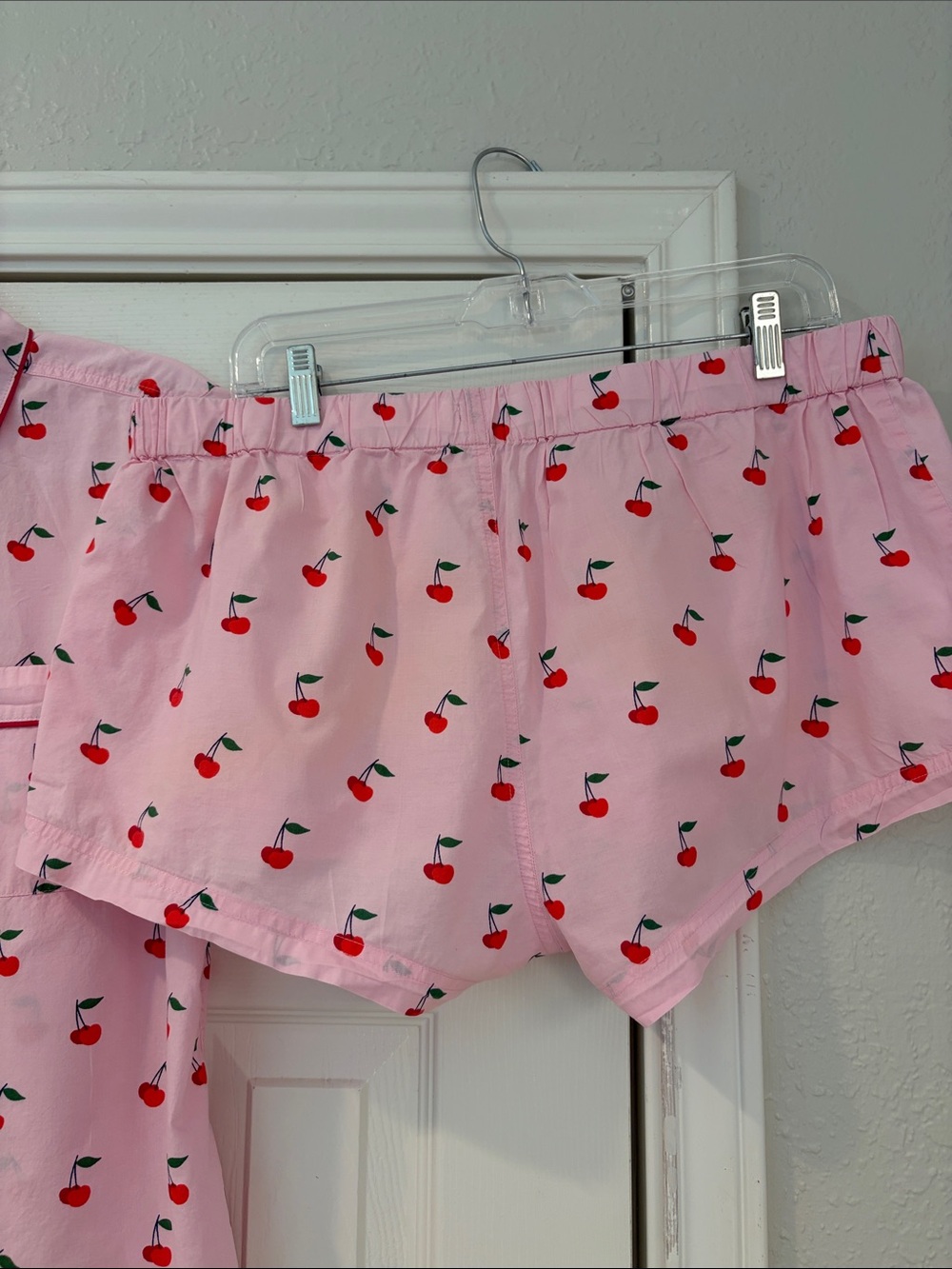 J. Crew Pink Cherry Print Short Pajama Set - Picture 3 of 9